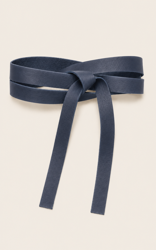 The Luxe Leather Wrap Belt - Slate