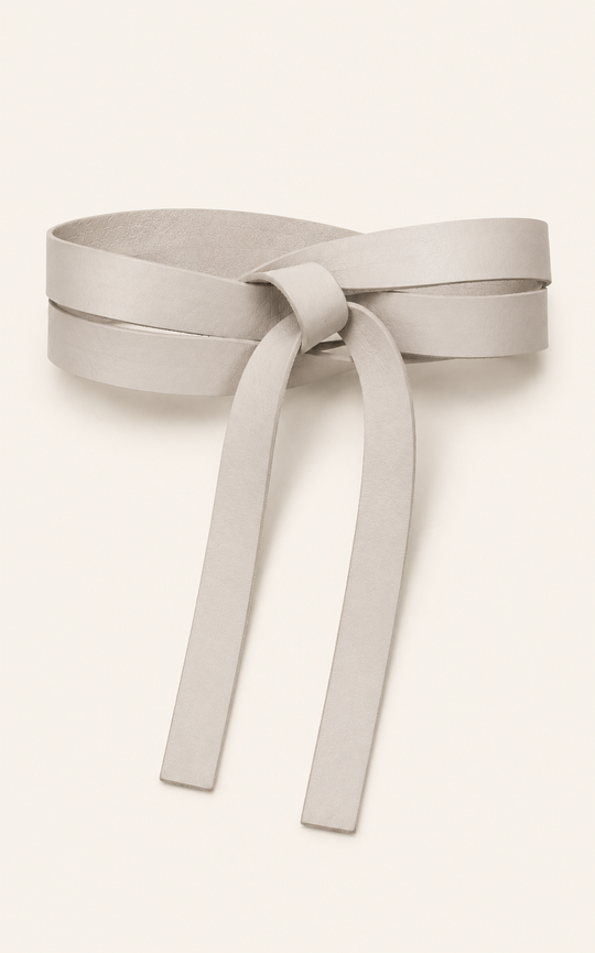 The Luxe Leather Wrap Belt - Stone