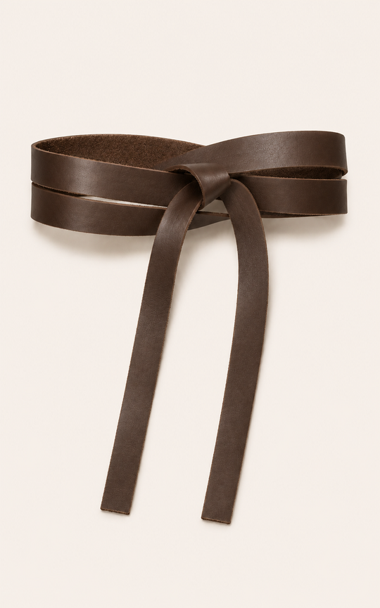 The Luxe Leather Wrap Belt - Cacao
