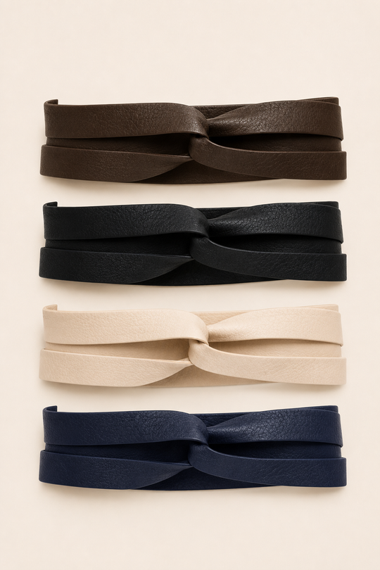 The Luxe Leather Wrap Belt - Cacao