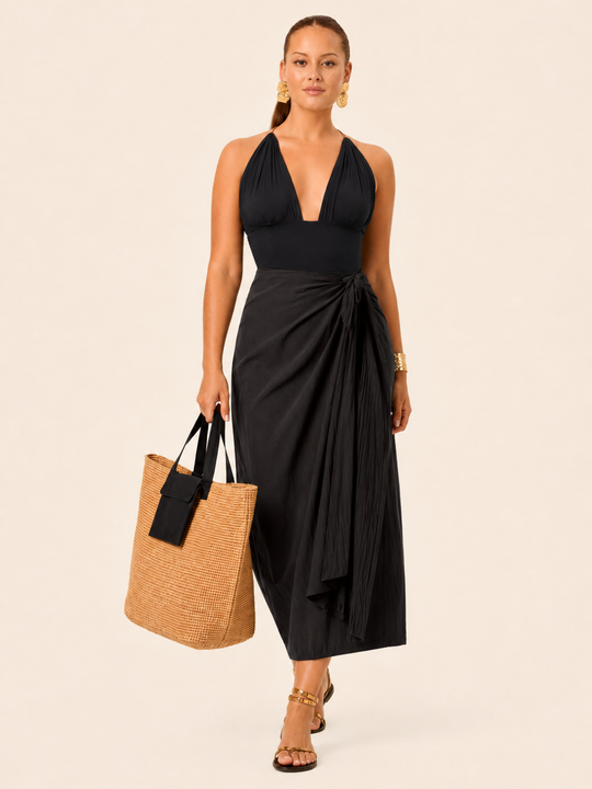 The Luxe Halo Skirt - Black