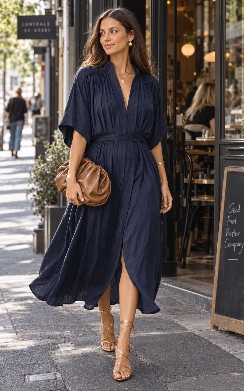 The Multiwear Shirt Dress - Night Sea, Midi