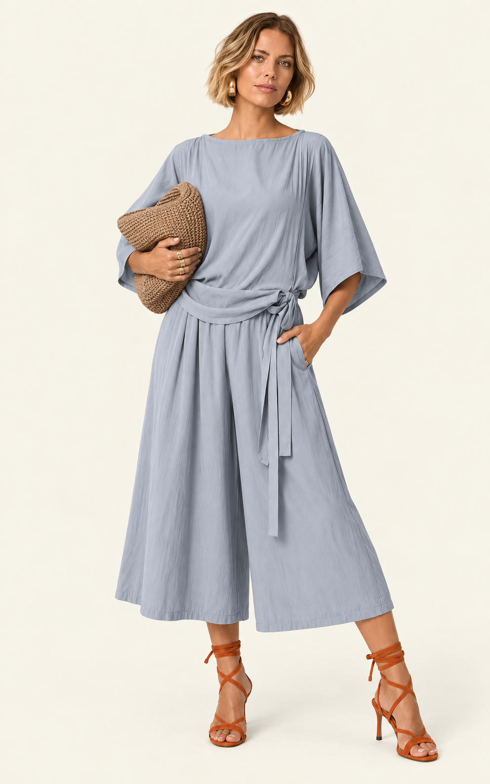 The Luxe Culotte Short - Bleu de Lune