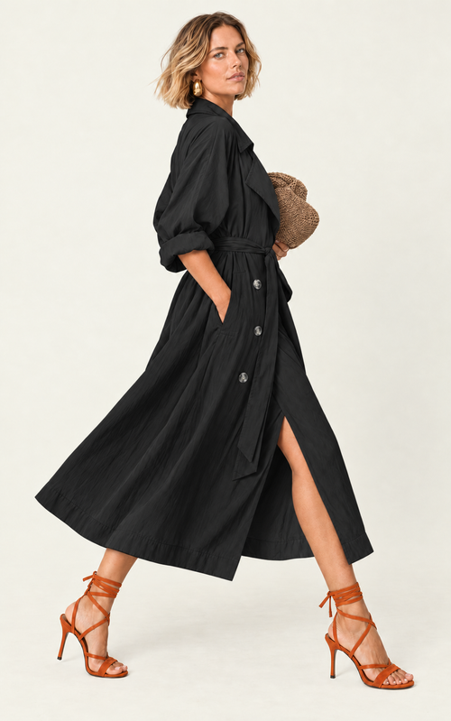 The Luxe Libre Trench - Black