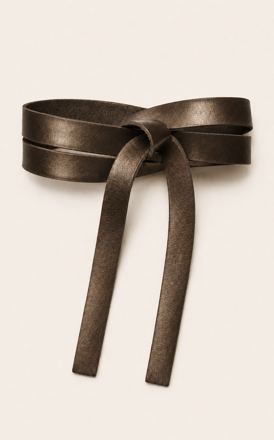 The Luxe Leather Wrap Belt - Metallic