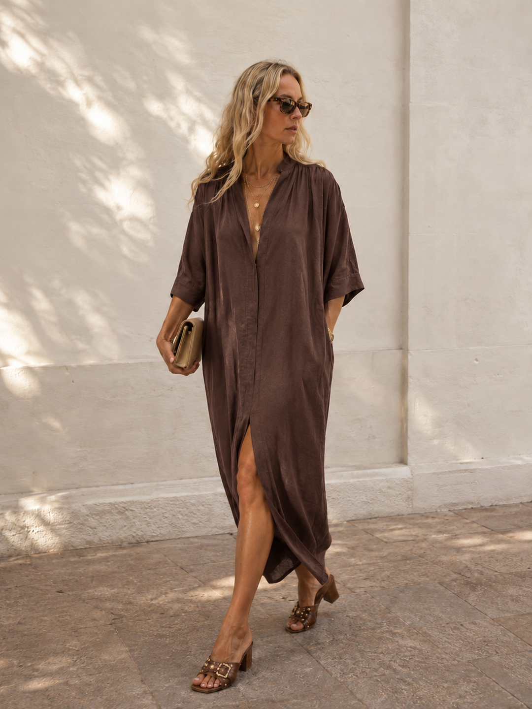 The Multiwear Shirt Dress - Cacao Noir Linen, Grande