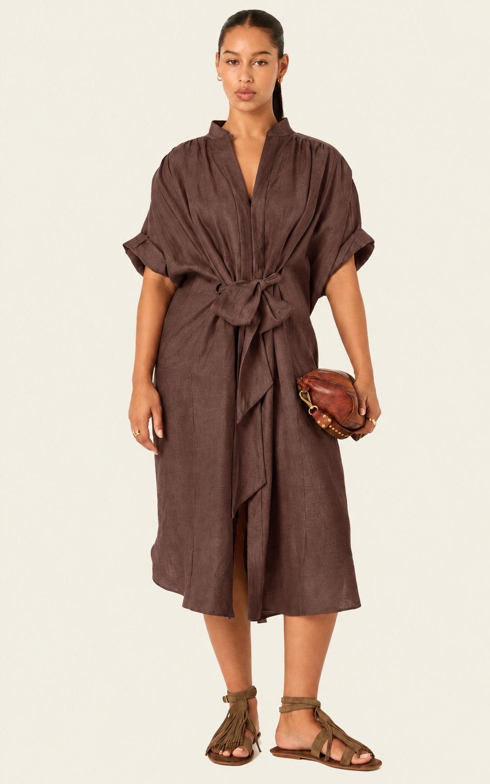 The Multiwear Shirt Dress - Cacao Noir Linen, Petite