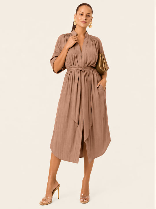 The Multiwear Shirt Dress - Chai Chameau, Midi