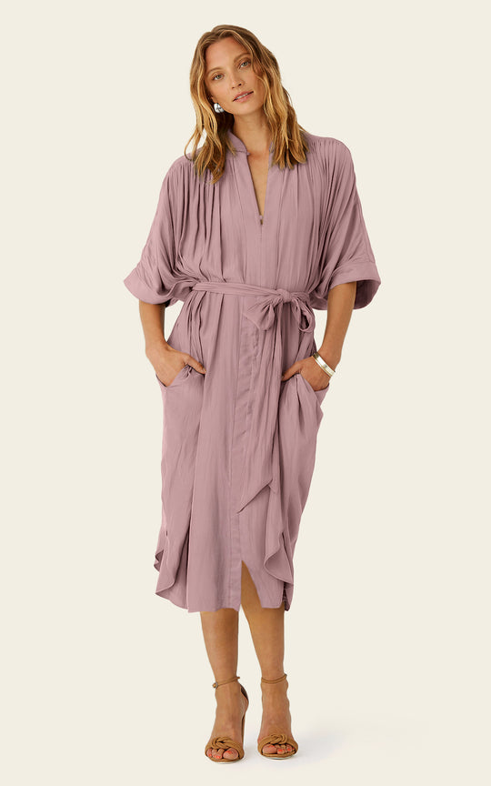 The Multiwear Shirt Dress - Mauve Maxime #9, Midi
