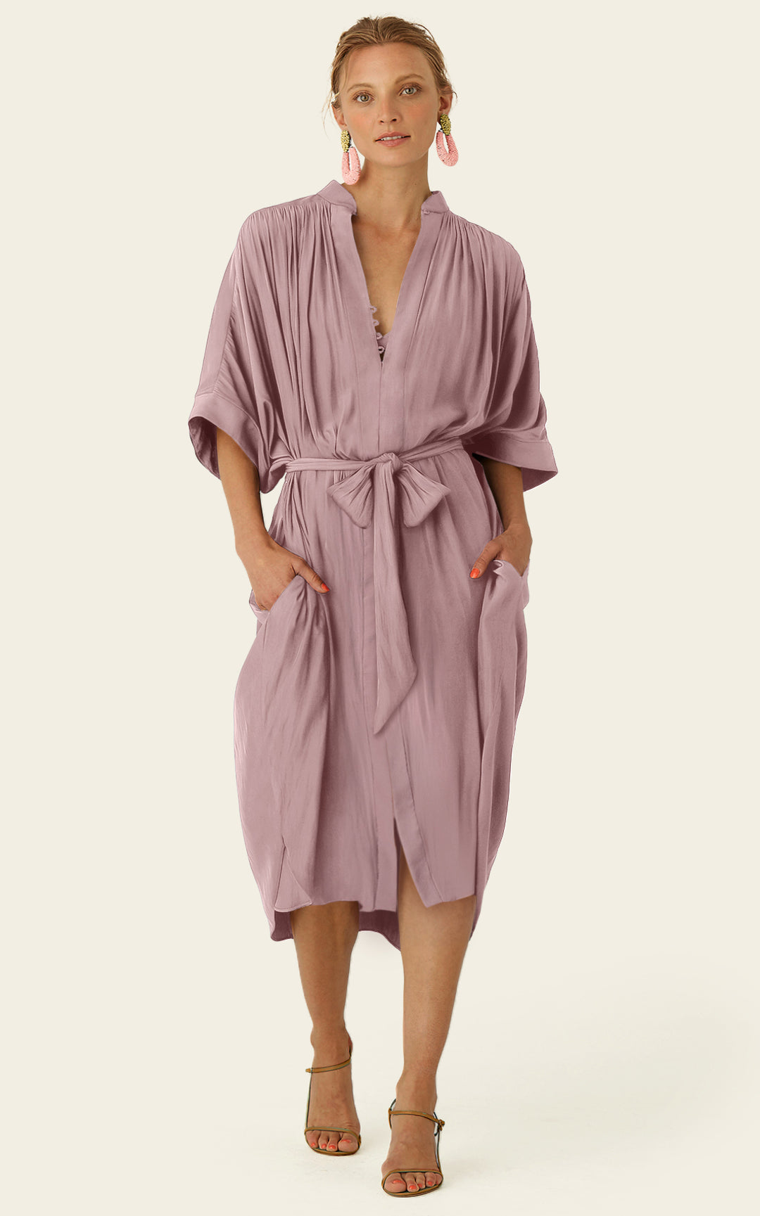 The Multiwear Shirt Dress - Mauve Maxime #9, Midi