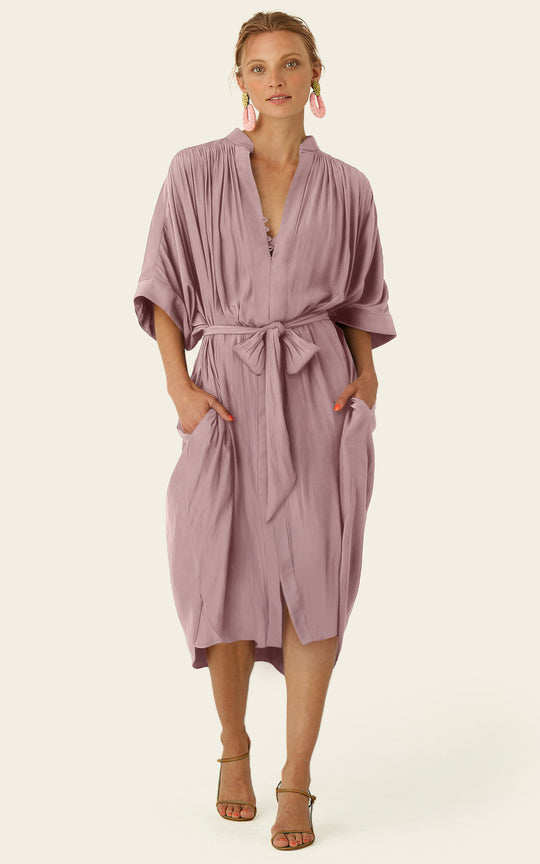 The Multiwear Shirt Dress - Mauve Maxime #9, Midi