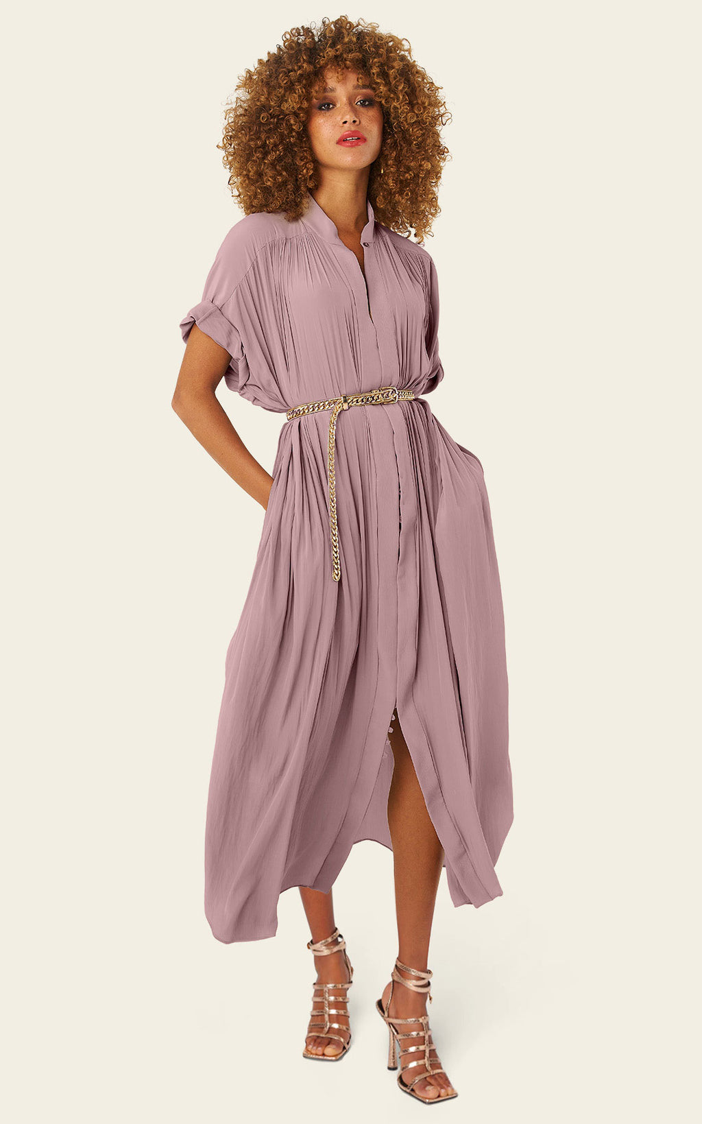 The Multiwear Shirt Dress - Mauve Maxime #9, Grande
