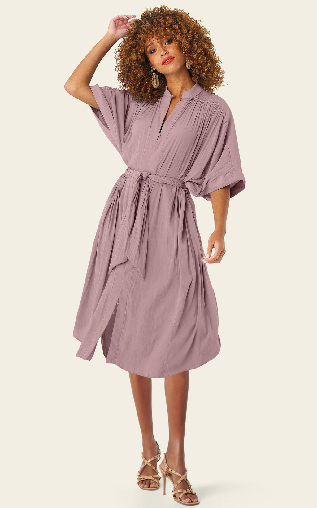 The Multiwear Shirt Dress - Mauve Maxime #9, Petite