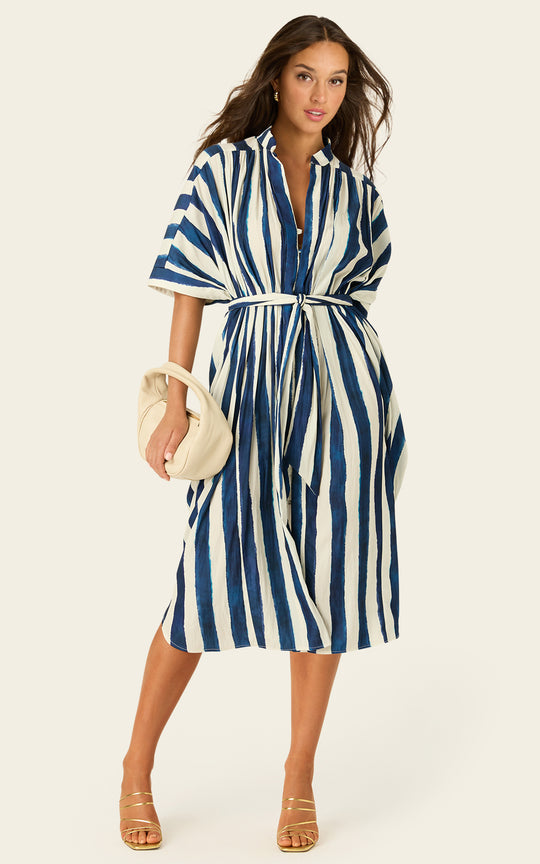 The Multiwear Shirt Dress - Shibori Stripe, Petite