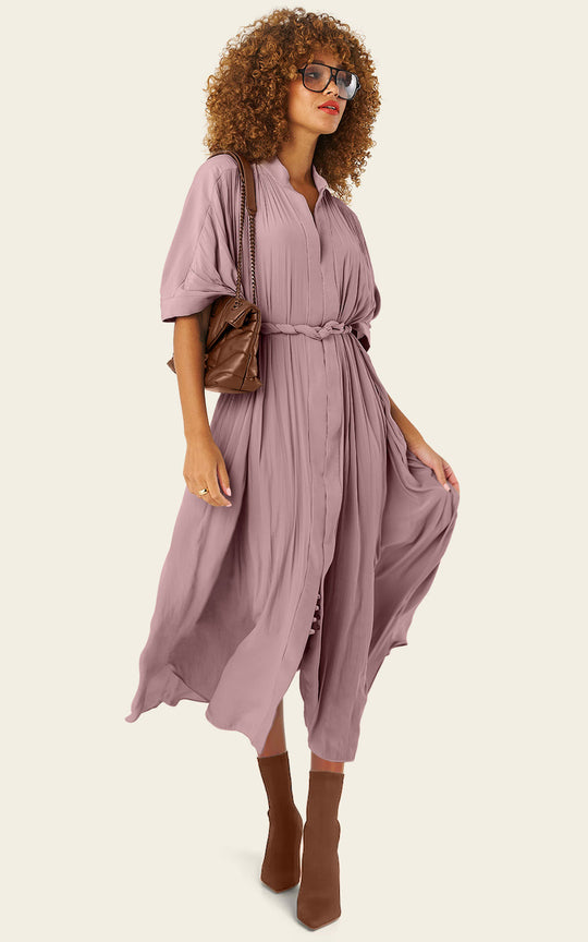 The Multiwear Shirt Dress - Mauve Maxime #9, Grande