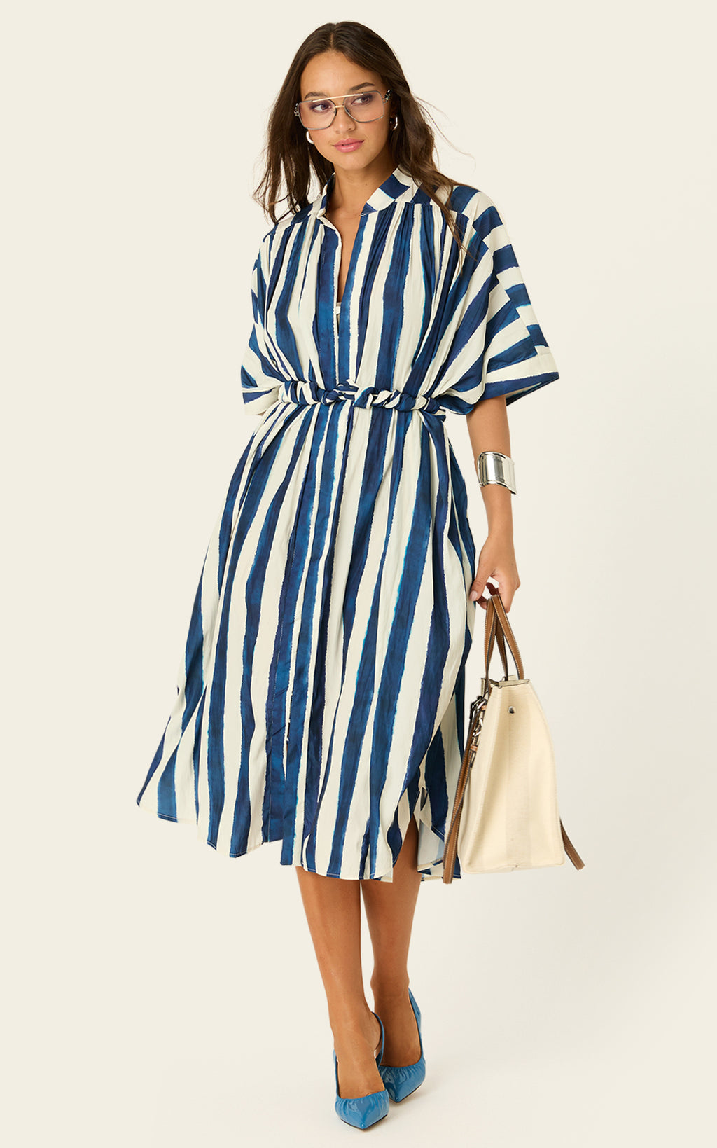 The Multiwear Shirt Dress - Shibori Stripe, Petite