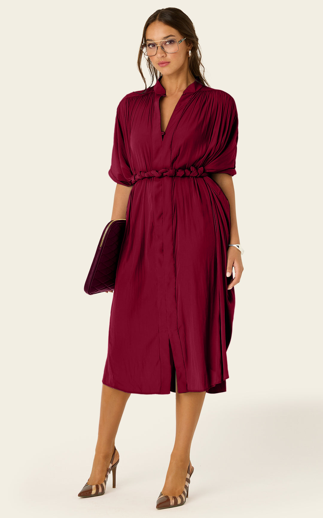 The Multiwear Shirt Dress - Blackberry, Petite