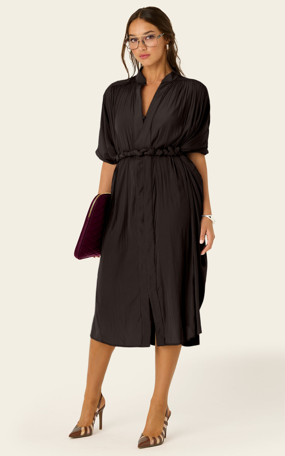 The Multiwear Shirt Dress - Black,  Petite