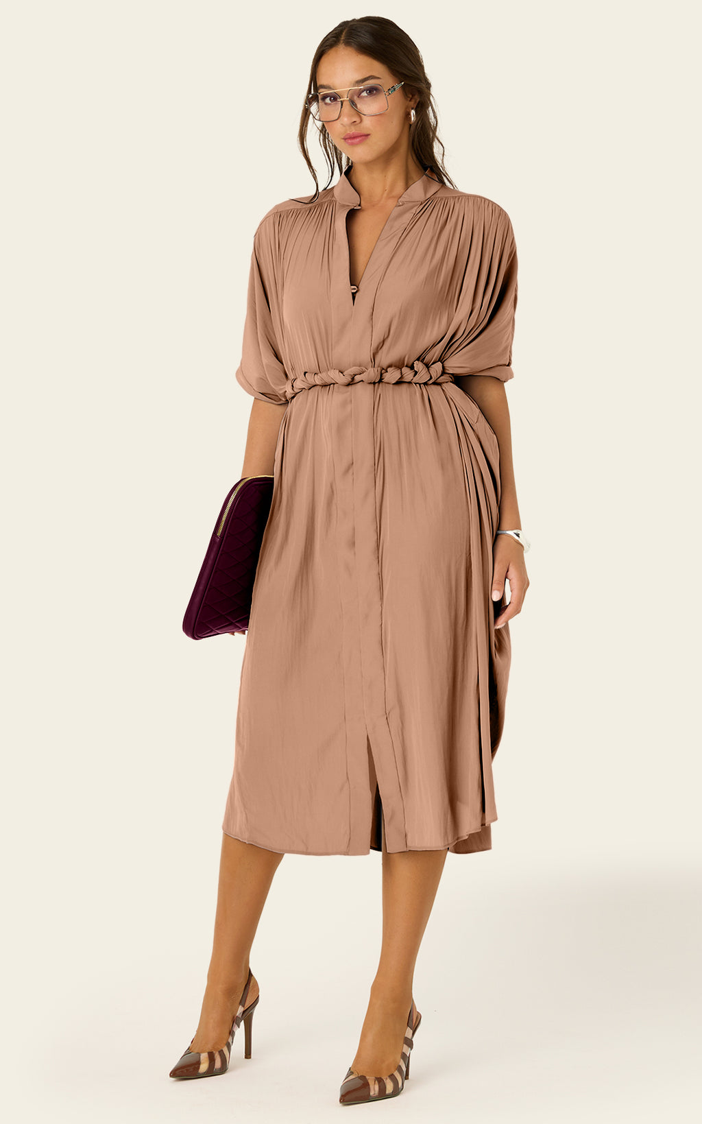 The Multiwear Shirt Dress - Chai Chameau, Petite