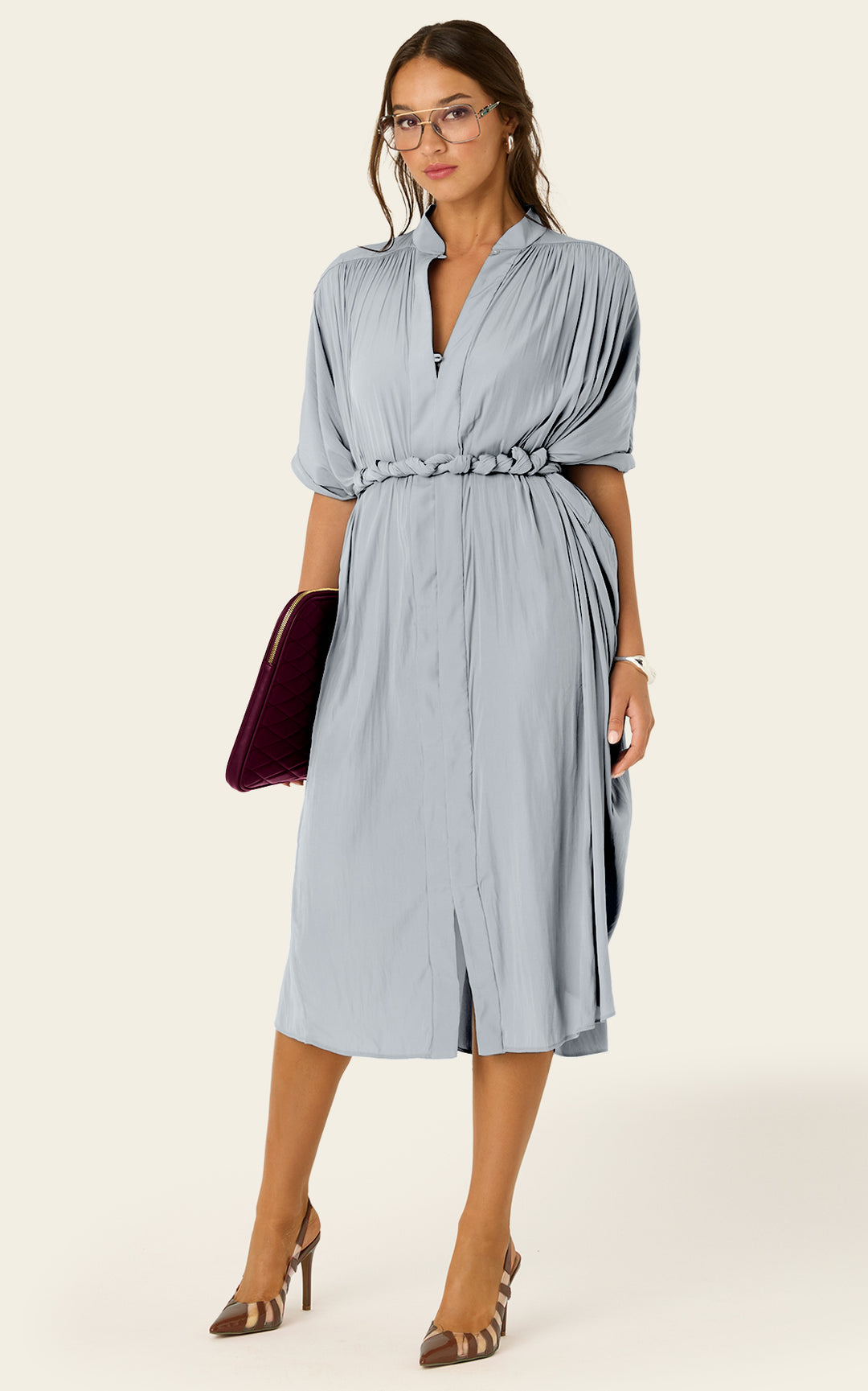 The Multiwear Shirt Dress - Moondust Grey, Petite