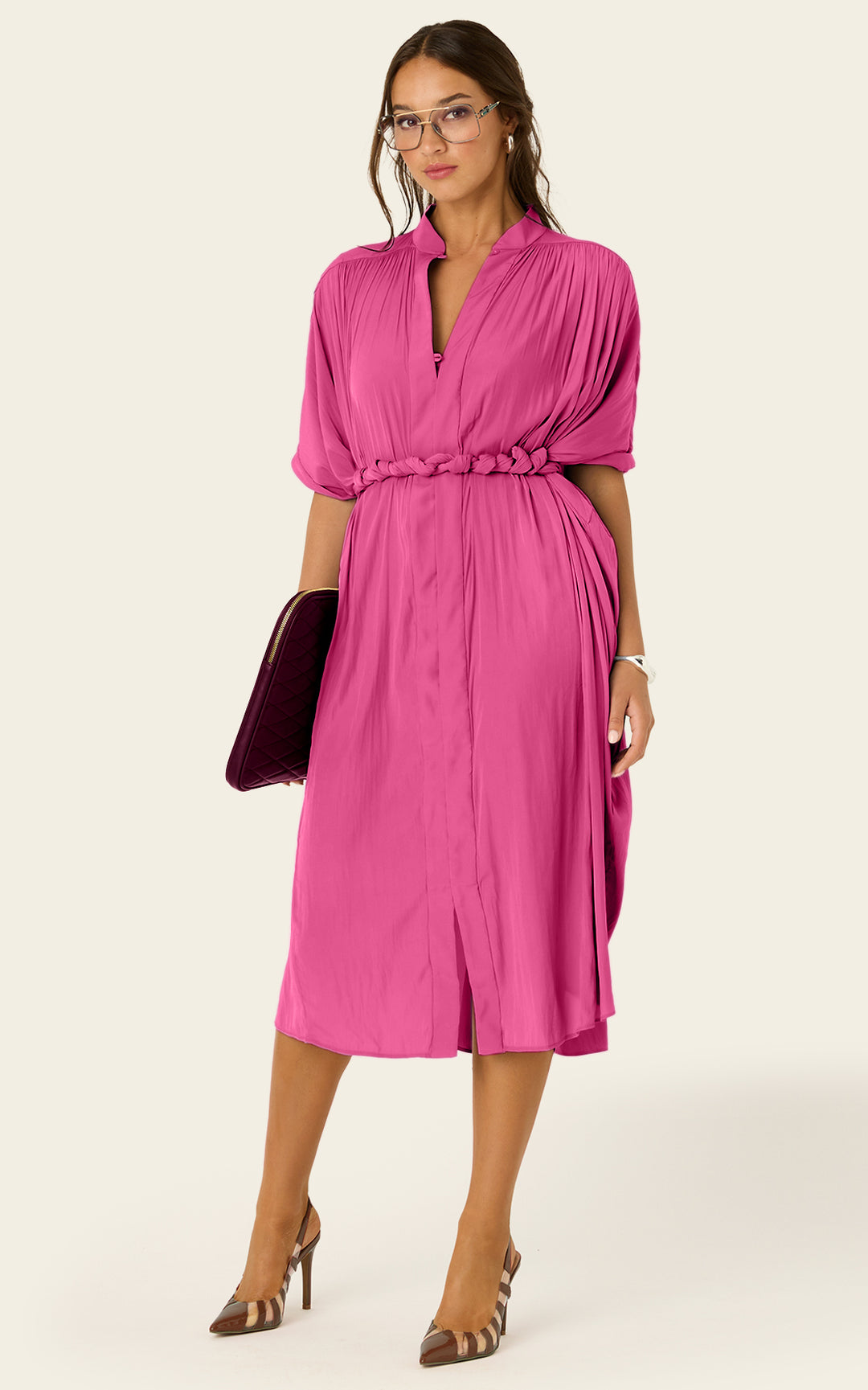The Multiwear Shirt Dress - Peony Parfait, Petite