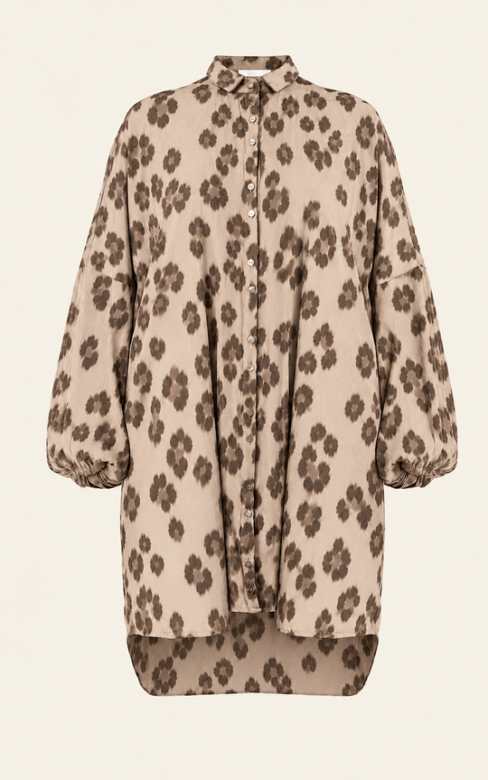 The Luxe Draper Shirt - Snow Leopard