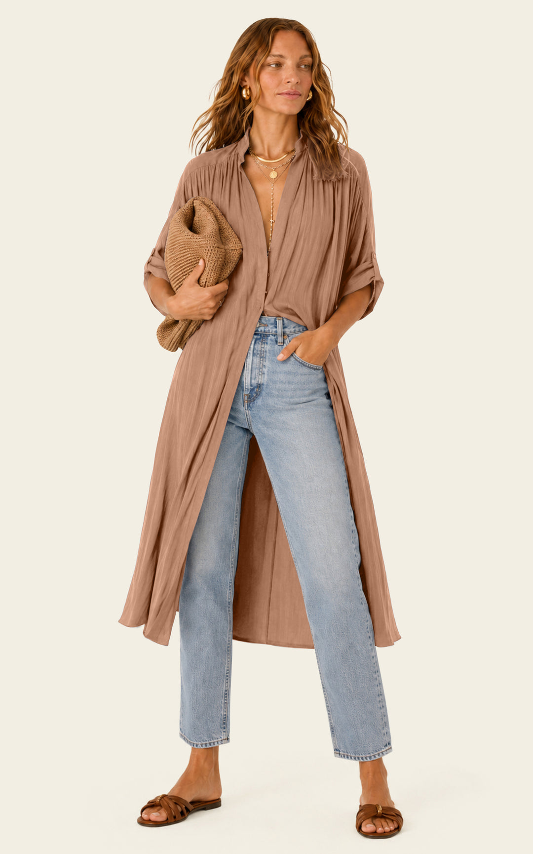 The Multiwear Shirt Dress - Chai Chameau, Petite