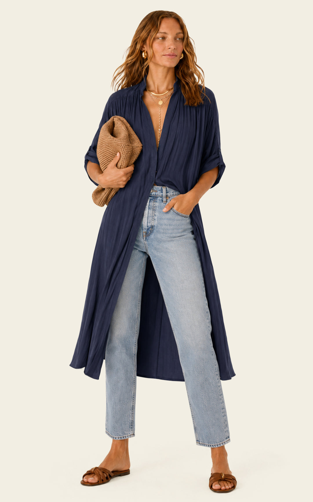 The Multiwear Shirt Dress - Night Sea, Petite