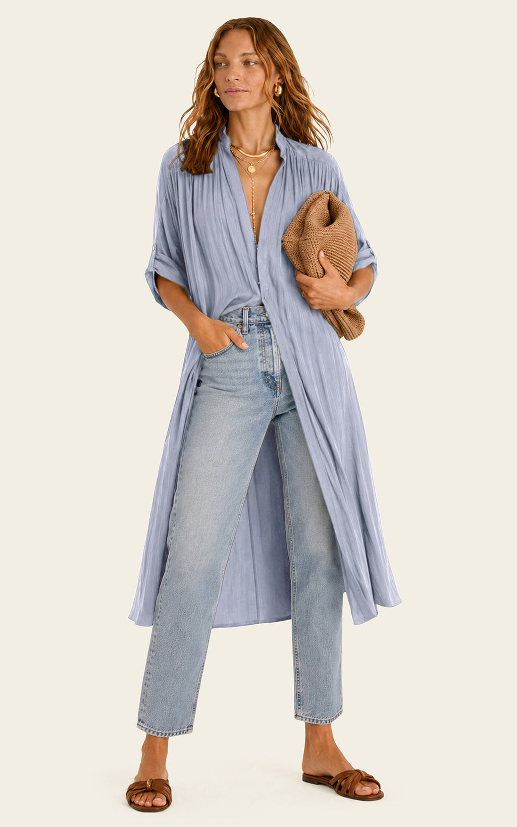The Multiwear Shirt Dress - Bleu de Lune, Midi