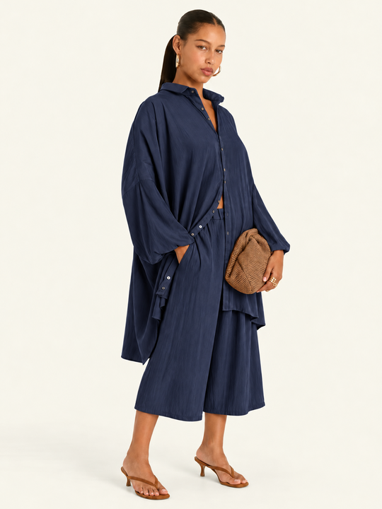 The Luxe Culotte Short - Night Sea