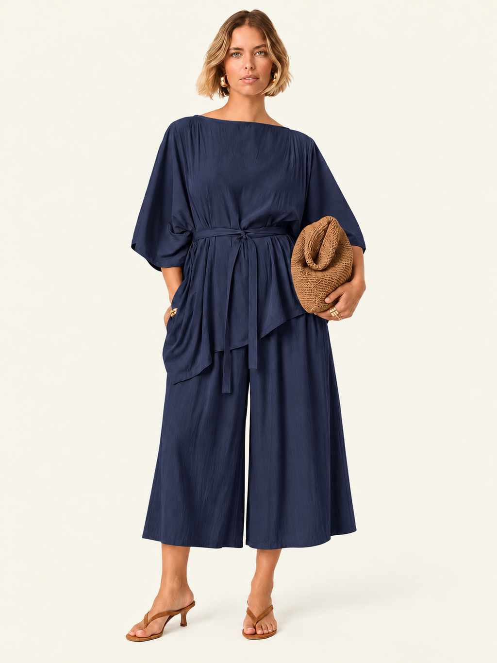 The Luxe Culotte Short - Night Sea