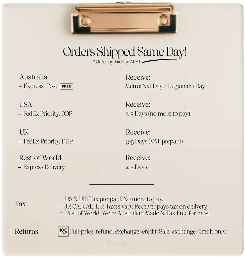 Delivery, Tax & Returns