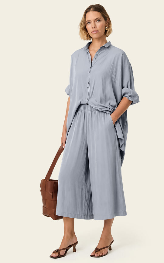 The Luxe Draper Shirt - Bleu de Lune