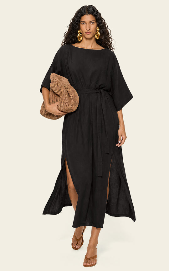 The Luxe Luna Maxi Kaftan - Black