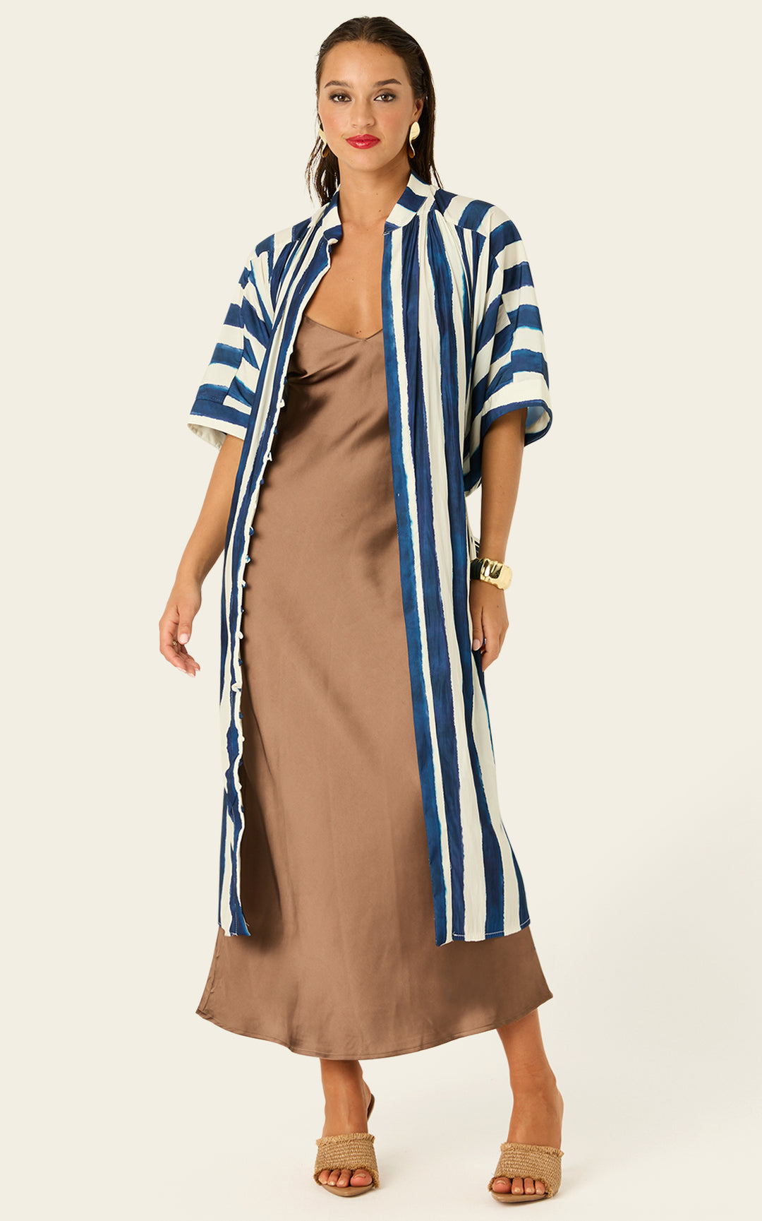 The Multiwear Shirt Dress - Shibori Stripe, Petite