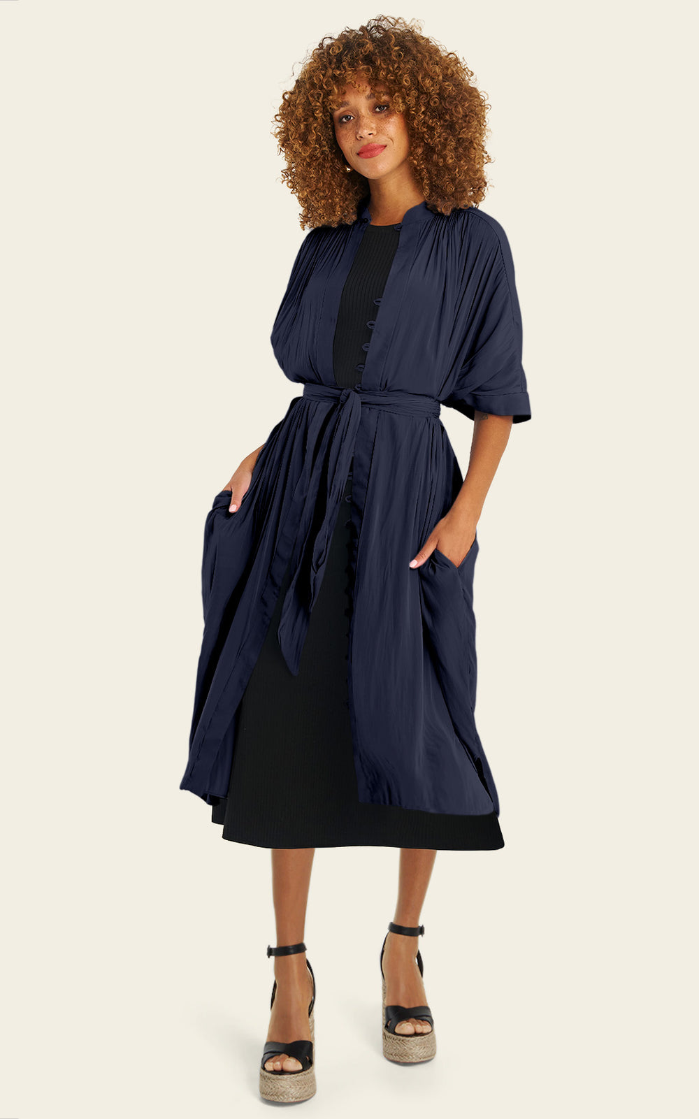 The Multiwear Shirt Dress - Night Sea, Petite