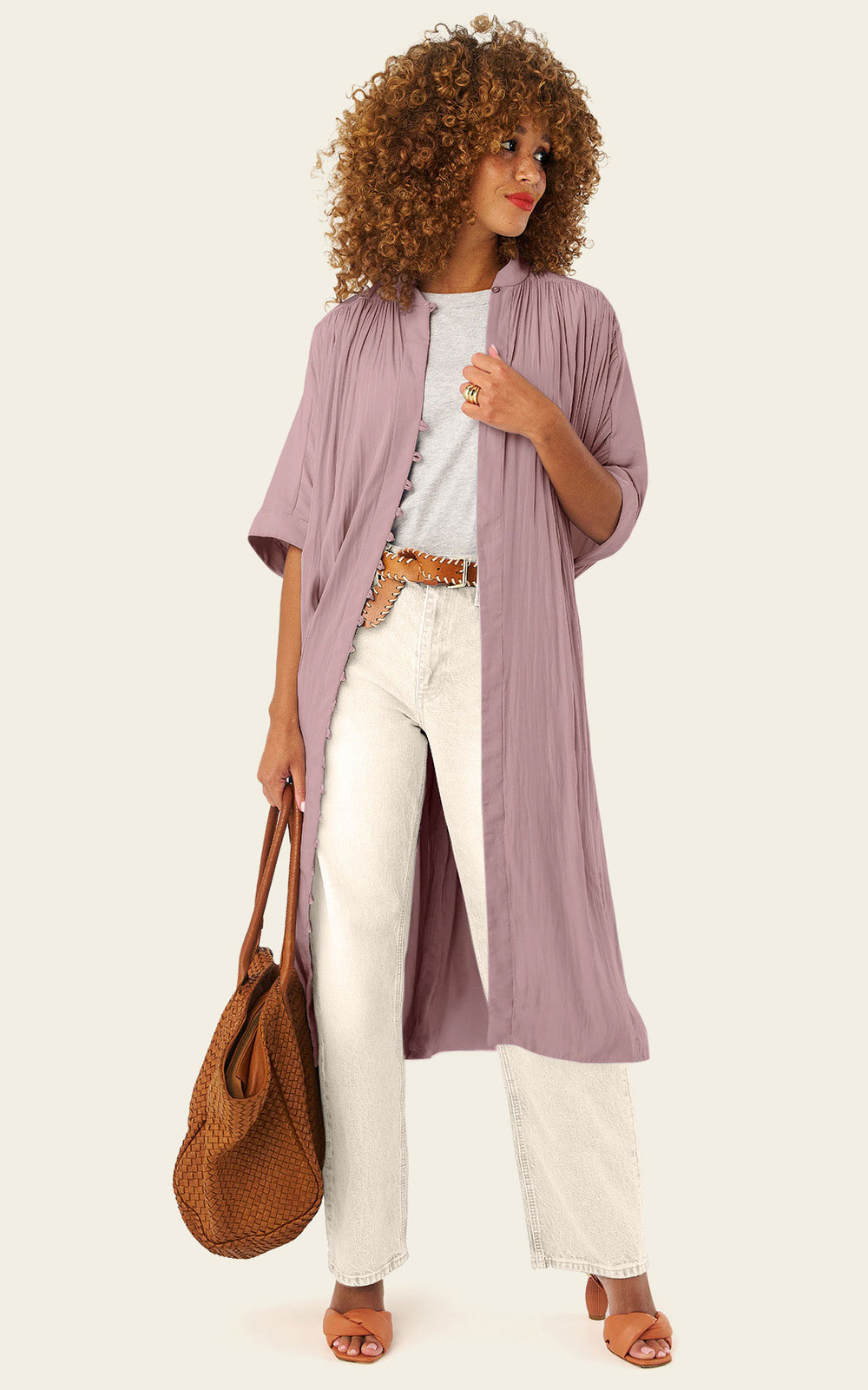 The Multiwear Shirt Dress - Mauve Maxime #9, Midi