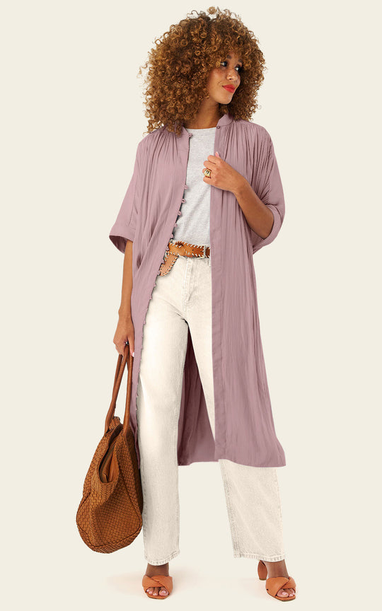 The Multiwear Shirt Dress - Mauve Maxime #9, Midi
