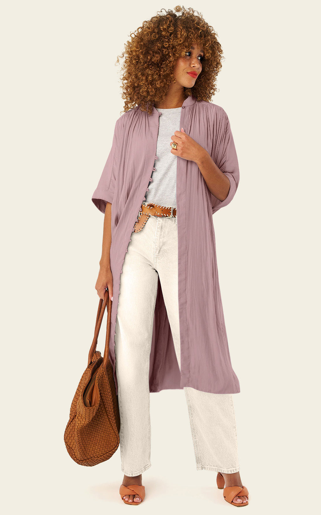The Multiwear Shirt Dress - Mauve Maxime #9, Midi