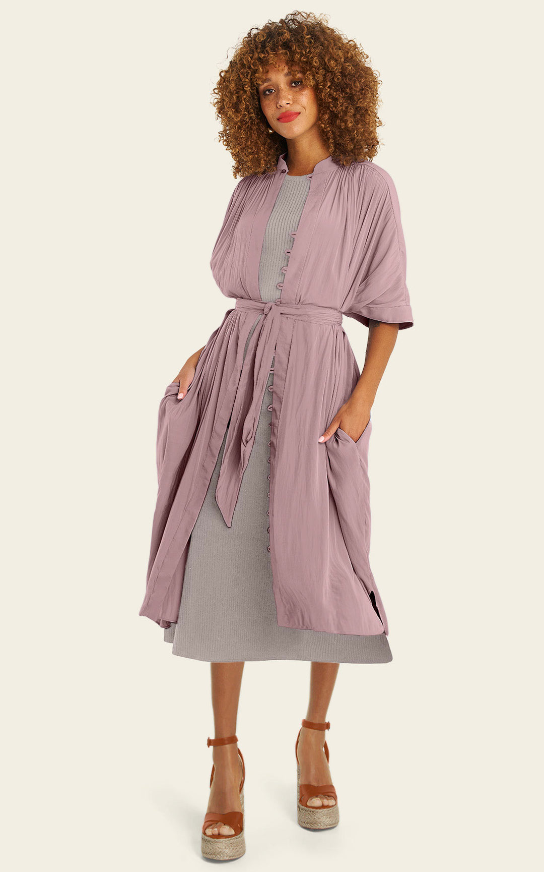 The Multiwear Shirt Dress - Mauve Maxime #9, Petite