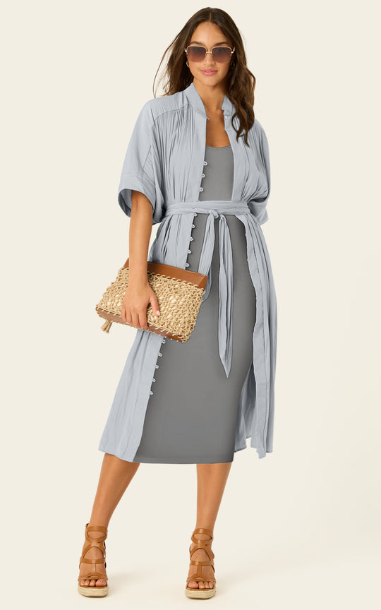 The Multiwear Shirt Dress - Moondust Grey, Petite