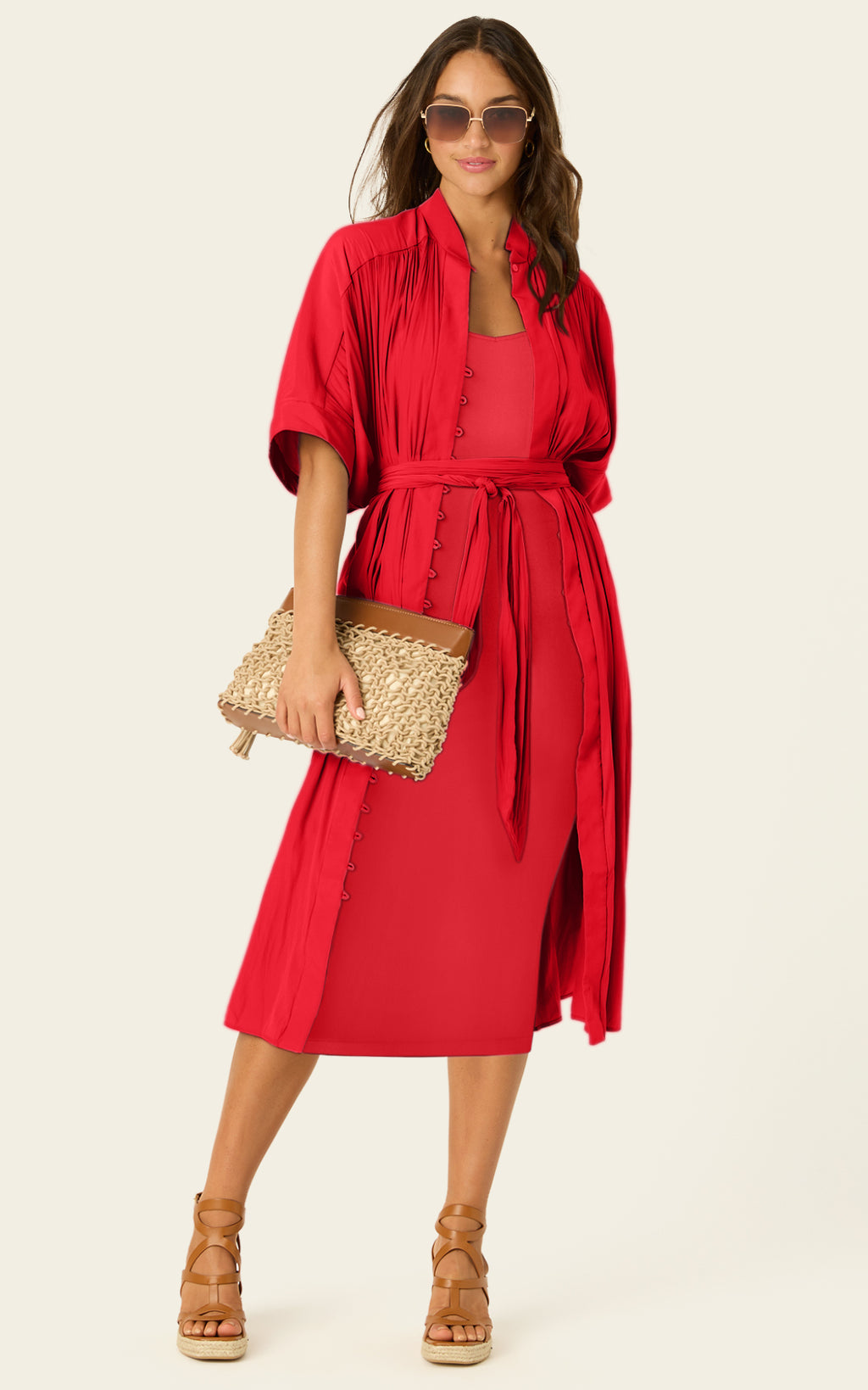 The Multiwear Shirt Dress - Rouge Délice, Petite