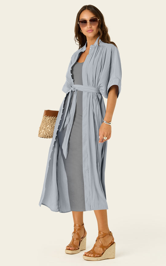 The Multiwear Shirt Dress - Moondust Grey, Grande