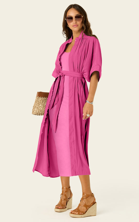 The Multiwear Shirt Dress - Peony Parfait, Grande