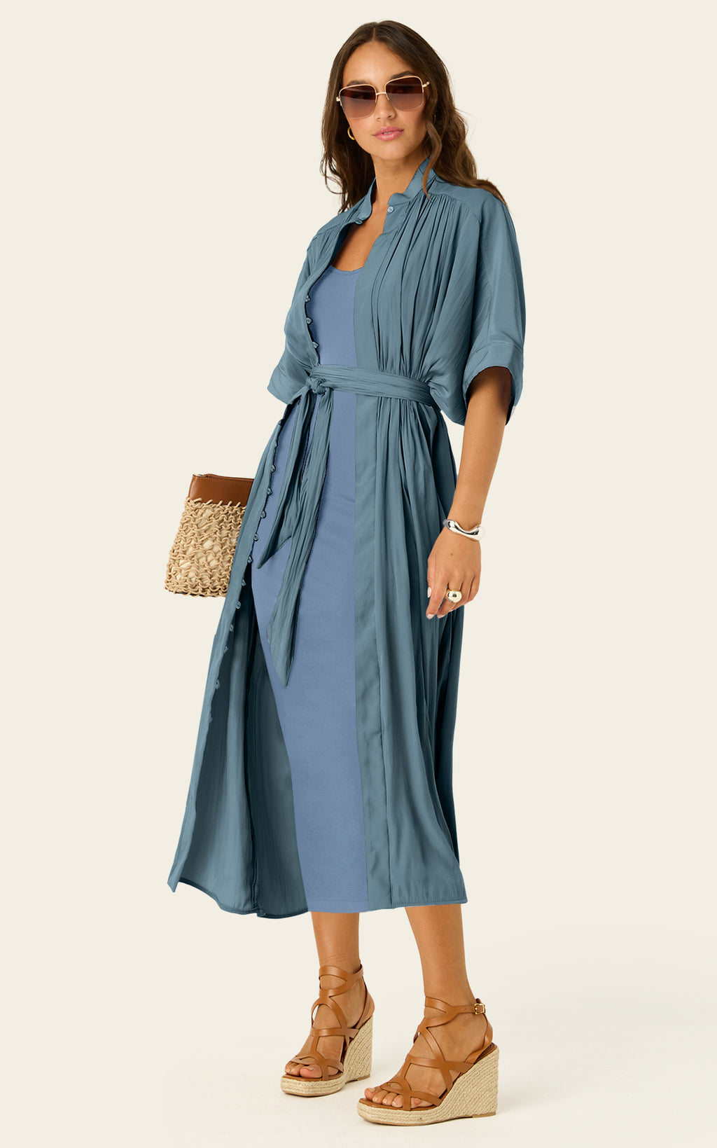 The Multiwear Shirt Dress - Deep Seafoam, Grande