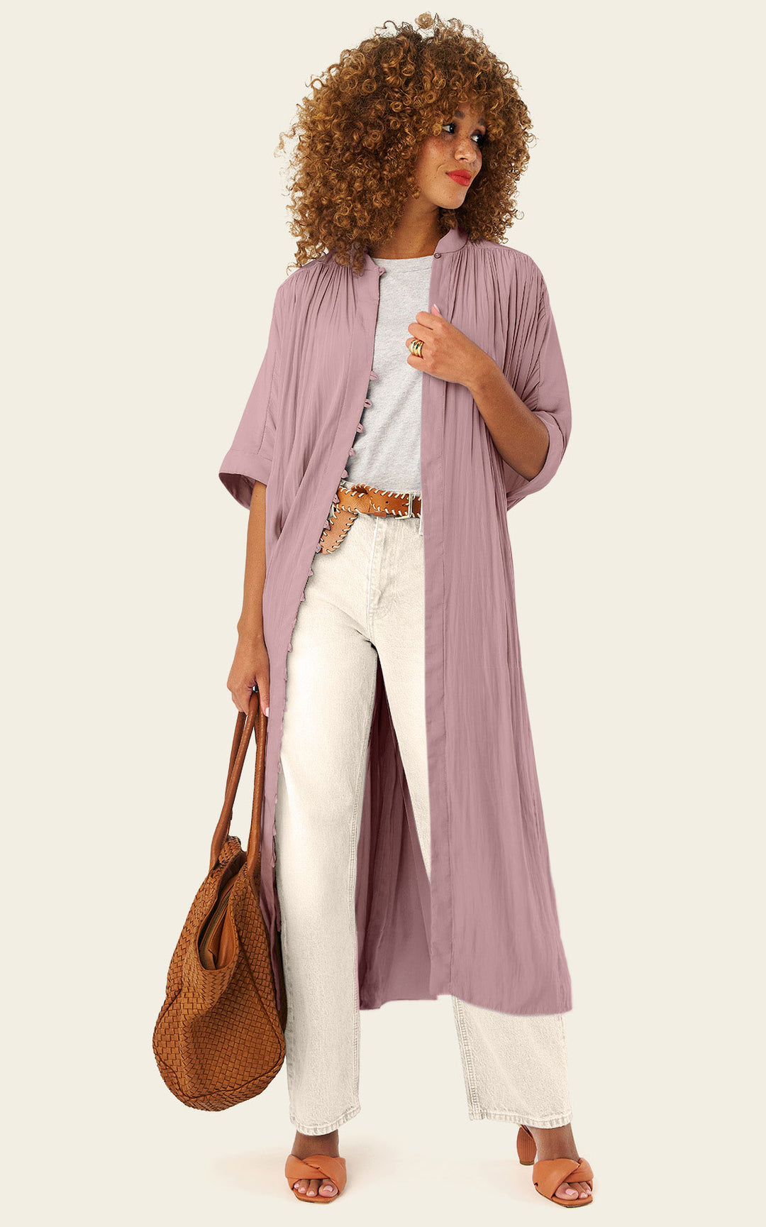 The Multiwear Shirt Dress - Mauve Maxime #9, Grande