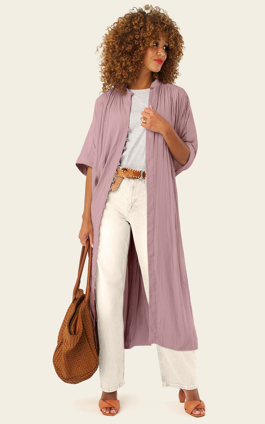 The Multiwear Shirt Dress - Mauve Maxime #9, Grande