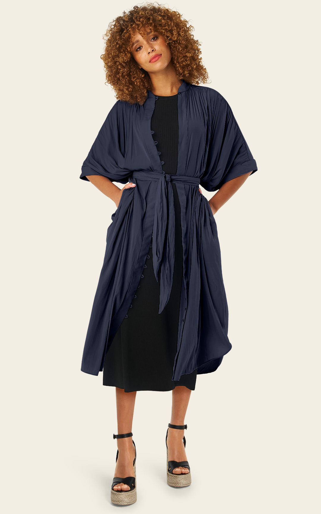 The Multiwear Shirt Dress - Night Sea, Midi