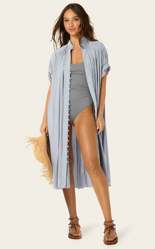 The Multiwear Shirt Dress - Moondust Grey, Petite