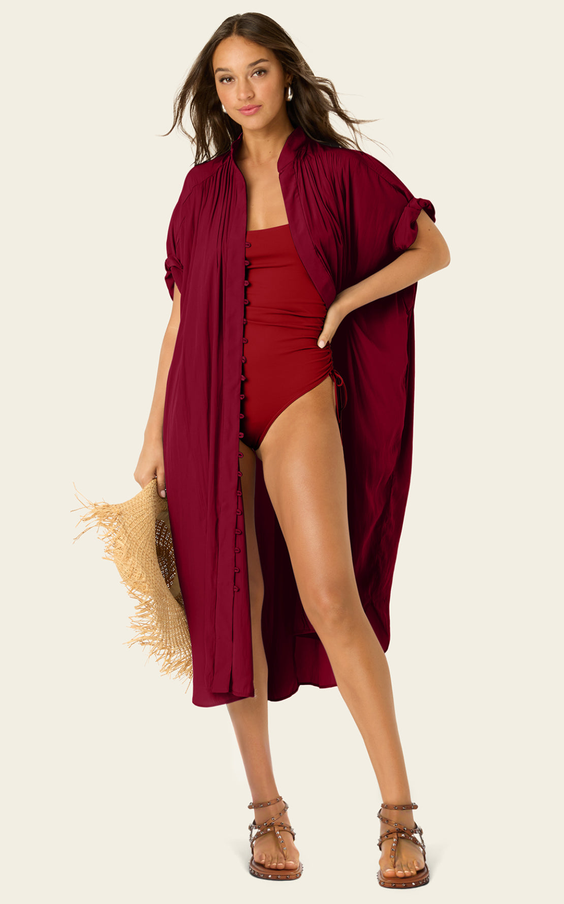 The Multiwear Shirt Dress - Blackberry, Midi